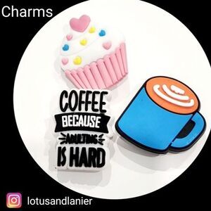 Shoe Charms  Coffee Charms Set of 3 V1